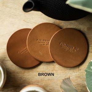 Leather Coasters Brown