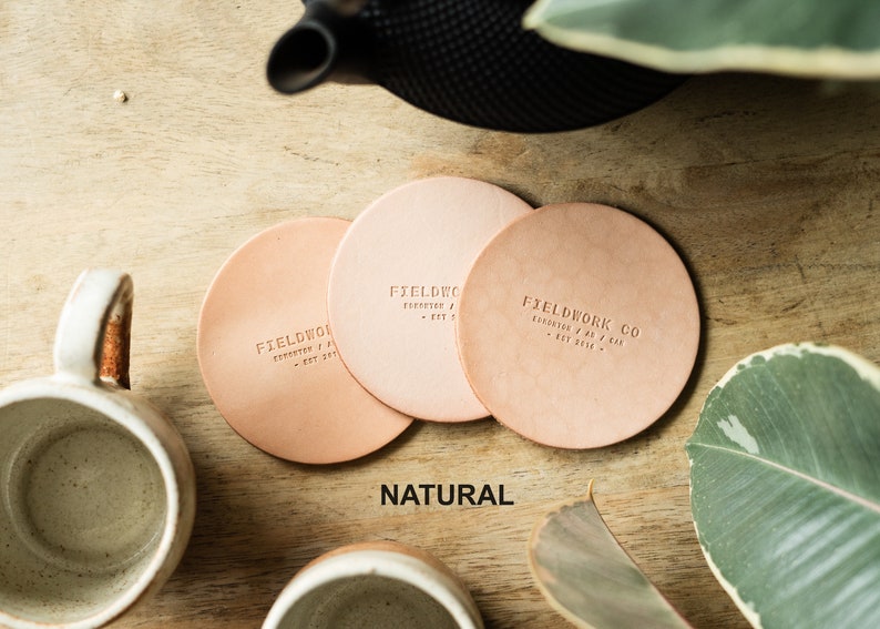 Leather Coasters Natural