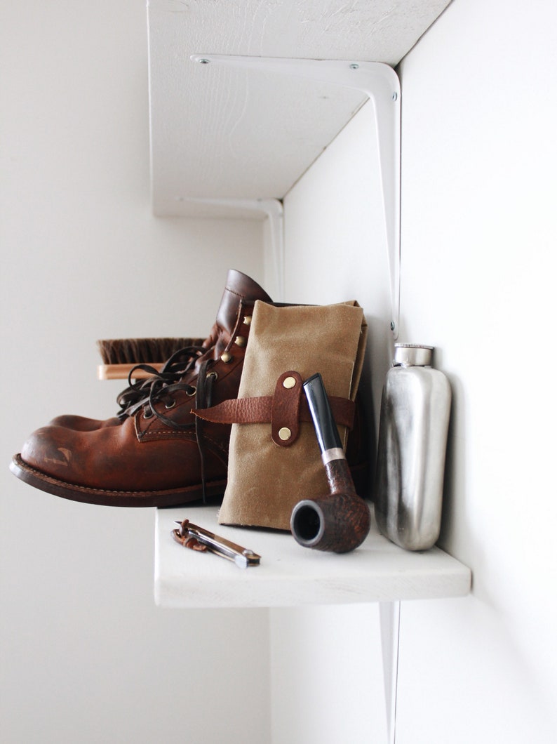 Waxed Canvas Pipe Roll // Travel Tobacco Pouch Etsy