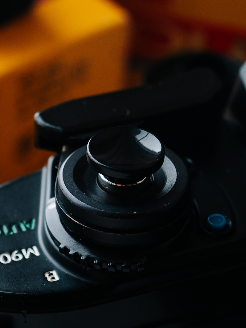 Massiver Messing Soft Shutter Button Auslöser für 35mm-Film-Kameras Schwarz