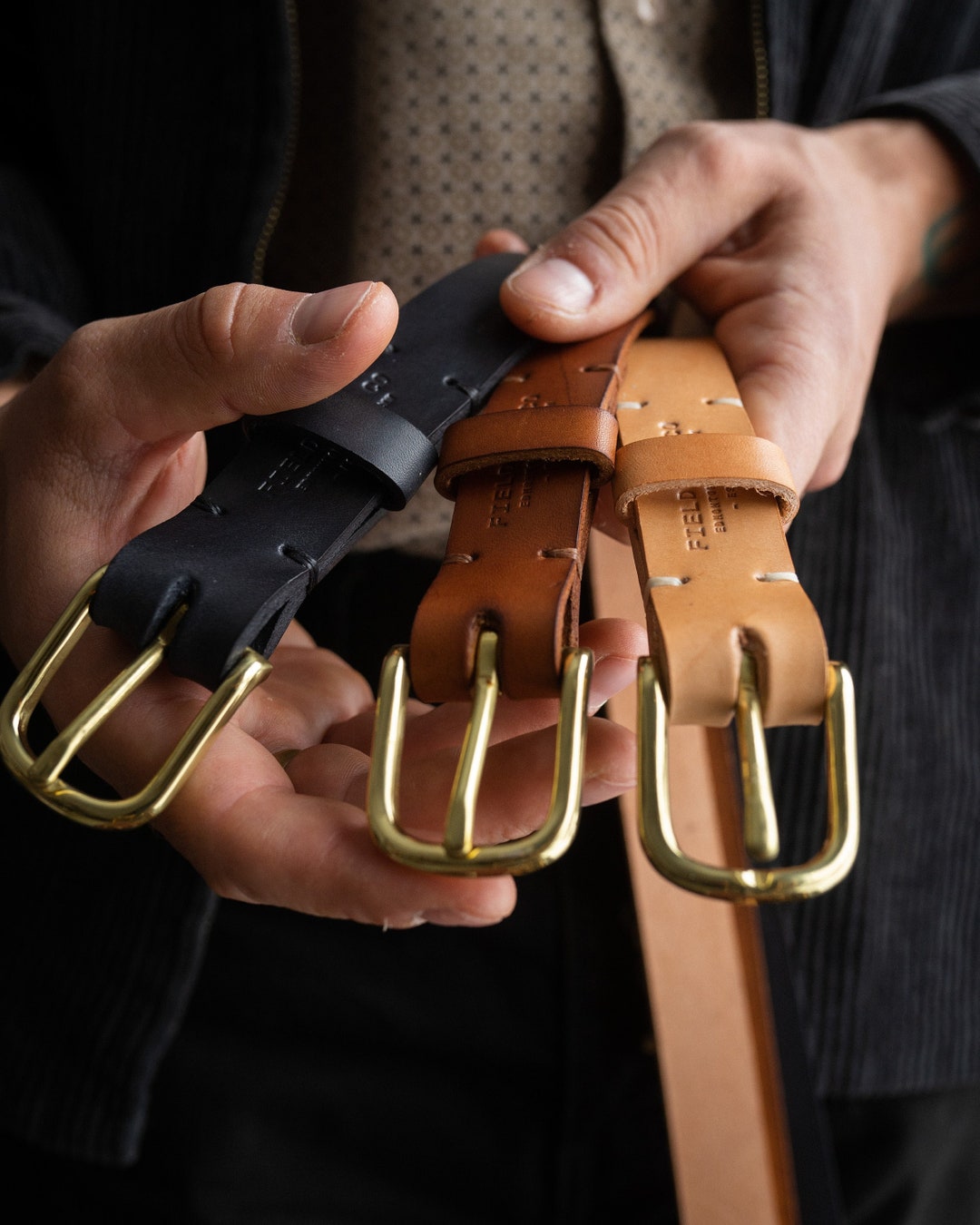 personalized leather belt