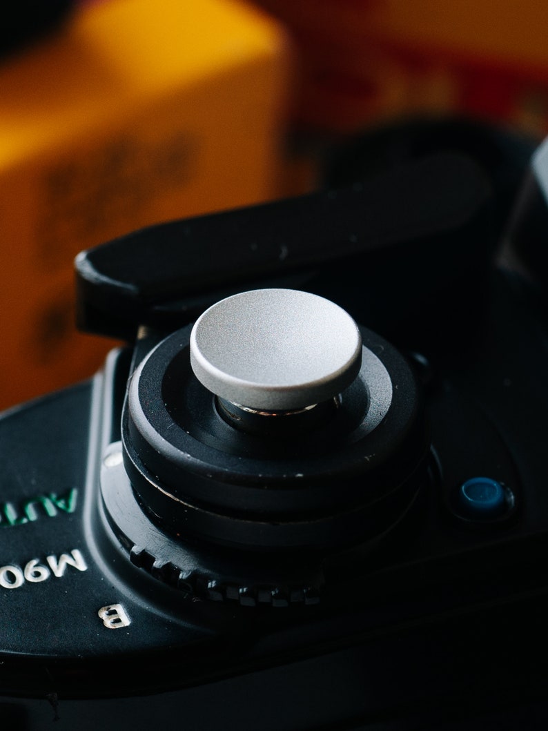 Massiver Messing Soft Shutter Button Auslöser für 35mm-Film-Kameras Silber