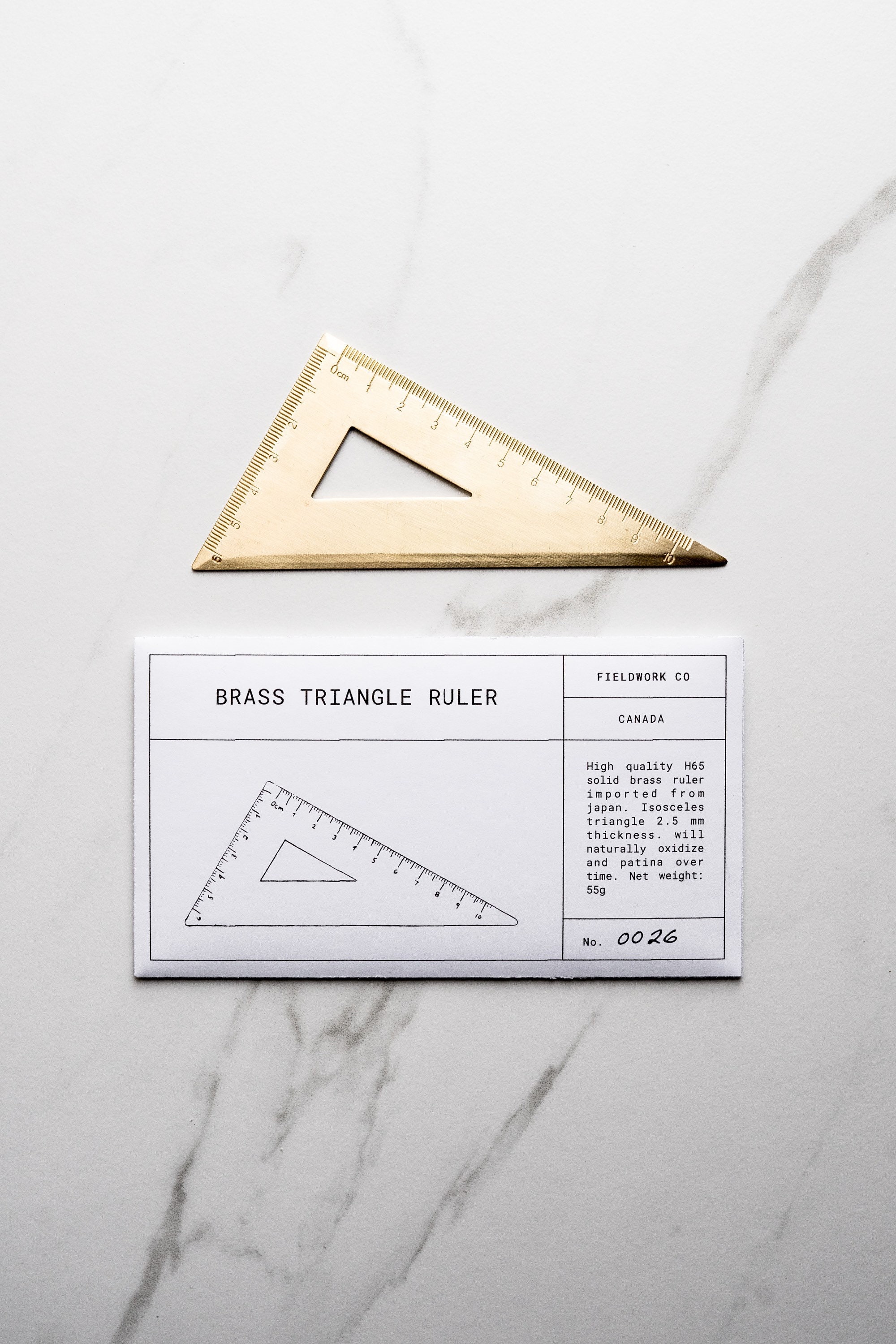 Solid Brass Triangle Ruler