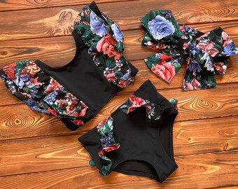Tsun Women Two Piece Swimsuit Baby Girl Bikini Swimsuit Amily Matching Mommy Girl Swimwear