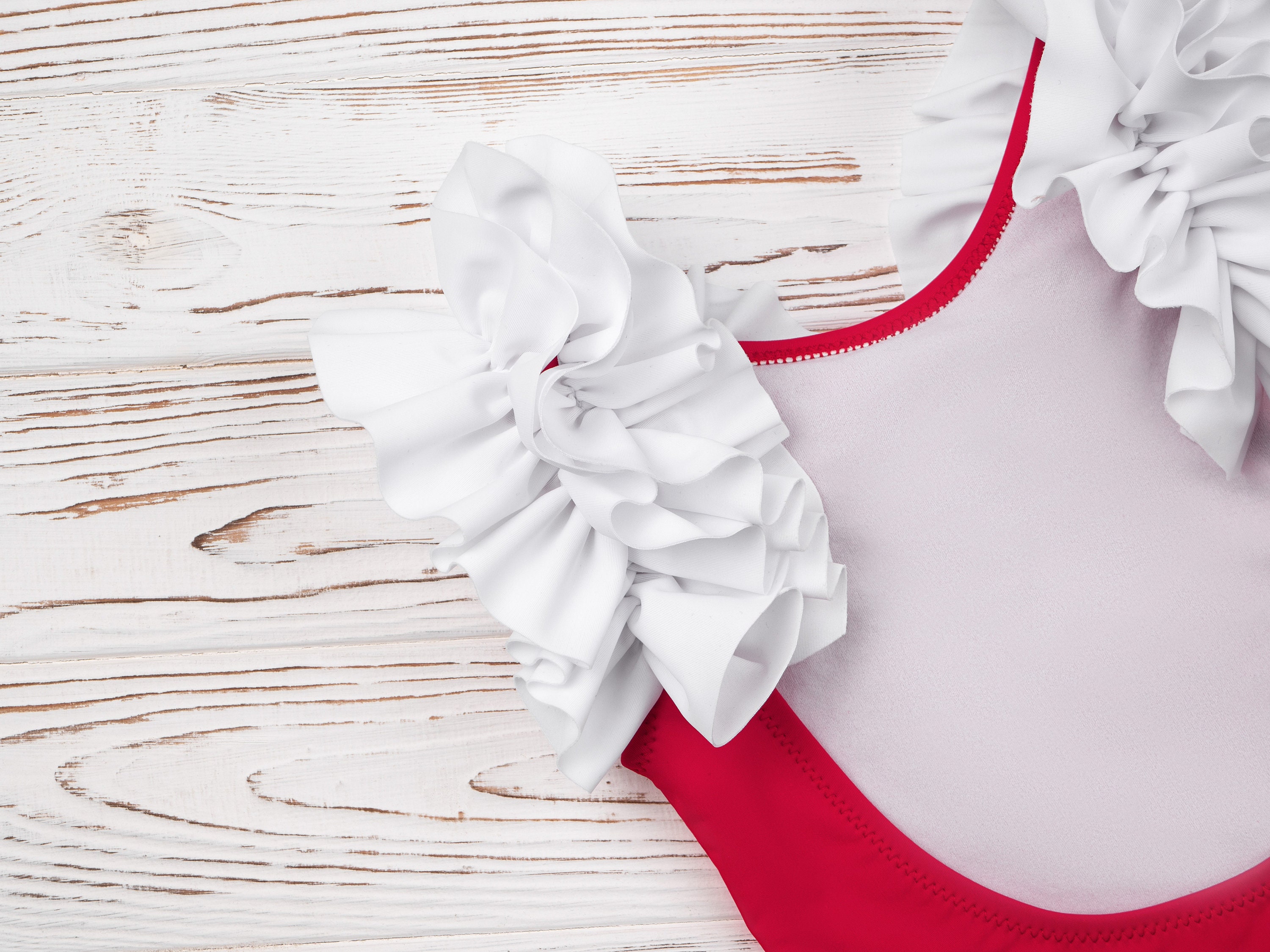 Christmas Swimsuit for Girls Red and White One Piece Bathing Etsy
