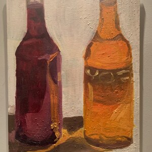 Tall Soda Bottles - Oil Painting