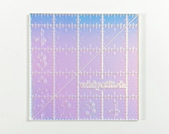 Iridescent quilt ruler, 4.5 inch square