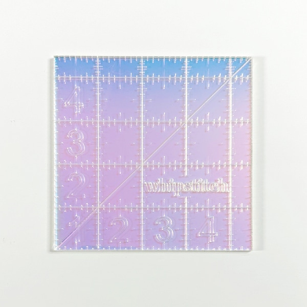 Iridescent quilt ruler, 4.5 inch square