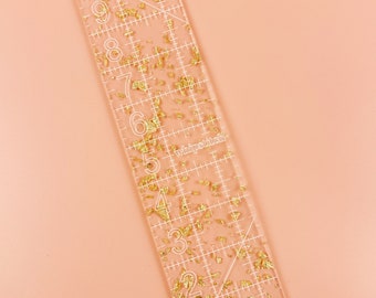 2.5 by 10 in golden quilting ruler