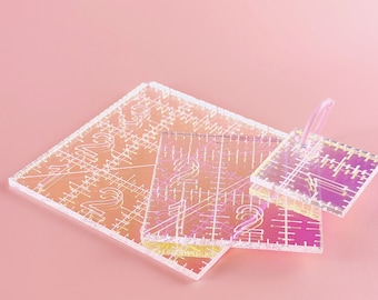 Mini Squares Set iridescent quilting rulers