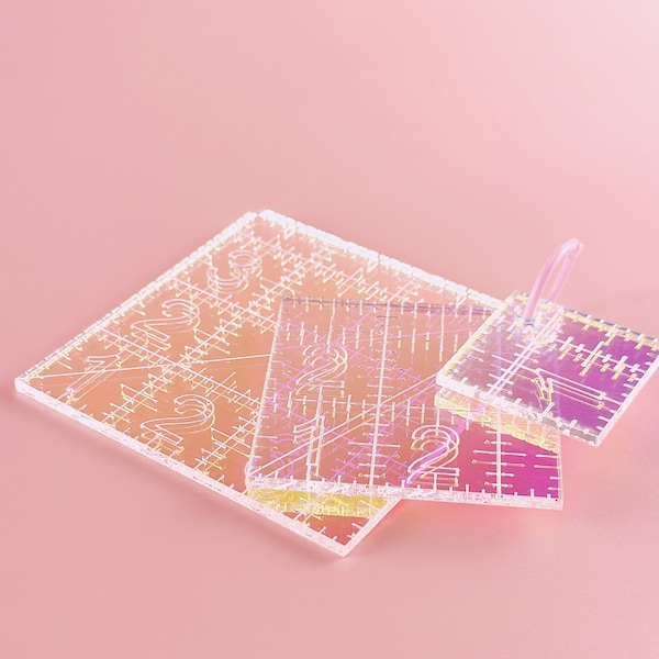 Mini Squares Set iridescent quilting rulers
