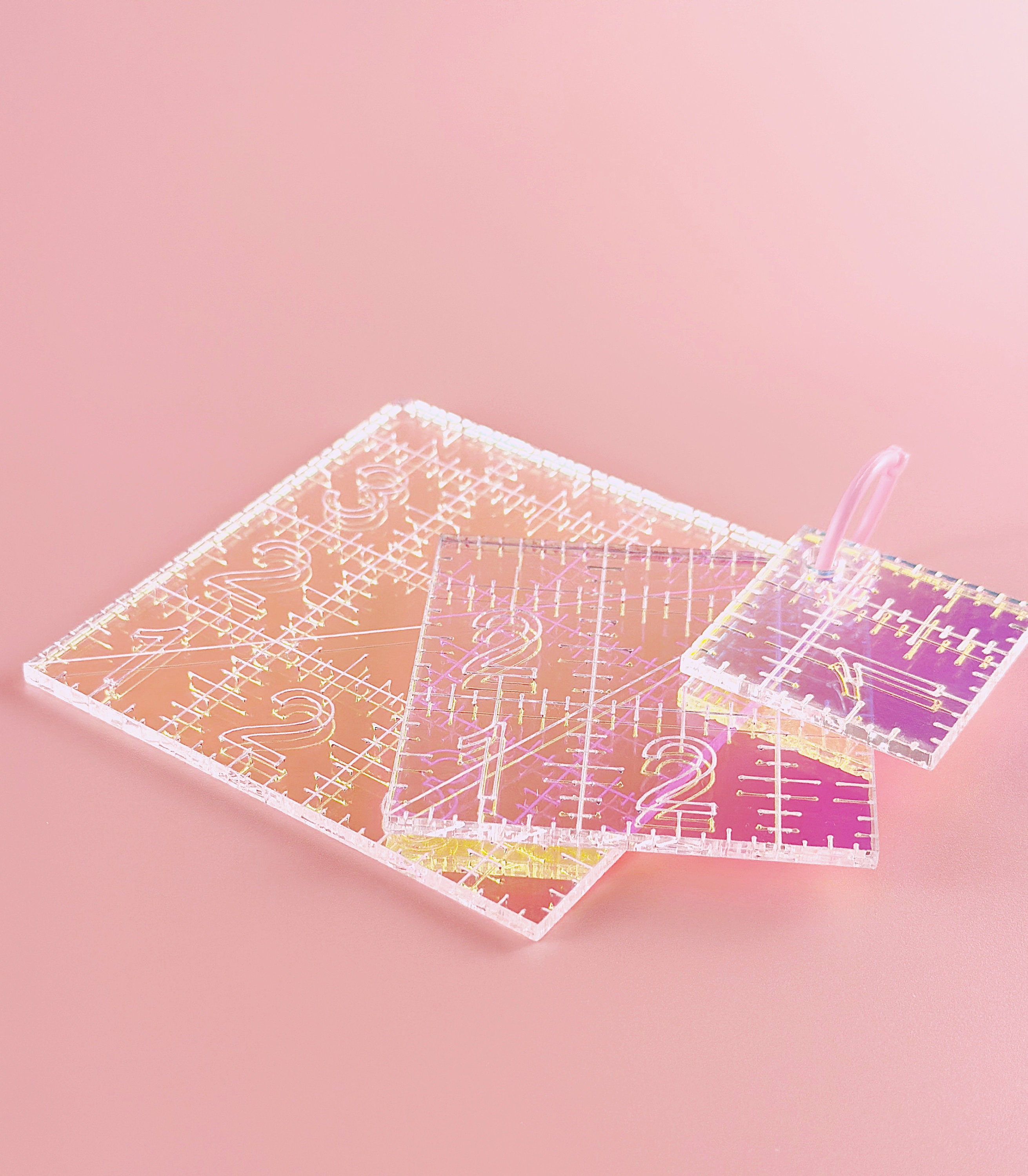 Mini Squares Set iridescent quilting rulers