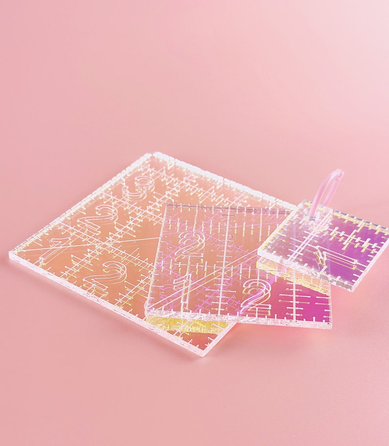 Mini Squares Set iridescent quilting rulers image 5