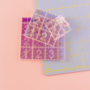 Mini Squares Set iridescent quilting rulers image 3