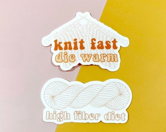 Itty bitty knitting stickers