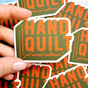 Hand quilt: get weird calluses! sewing sticker