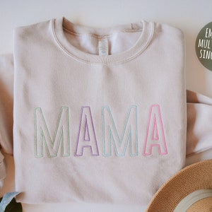 Mama Embroidered Sweatshirt, Mother's Day Gift, Embroidered Sweatshirt, Personalized Gift for Mom,