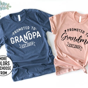 Pregnancy Announcement Grandparents, Grandma Grandpa EST 2024, Baby Announcement Shirt, Grandma Grandpa shirts, Pregnancy Announcement Shirt