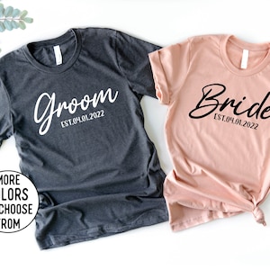 Bride and Groom Shirt, Honeymoon Shirt, Wedding Shirt, Engagement Gift, Bride Gift, Newlywed Gift, Newly Married Shirt, Bridal Shower