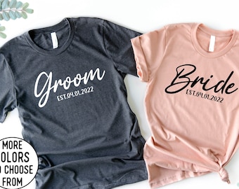 Bride and Groom Shirt, Honeymoon Shirt, Wedding Shirt, Engagement Gift, Bride Gift, Newlywed Gift, Newly Married Shirt, Bridal Shower