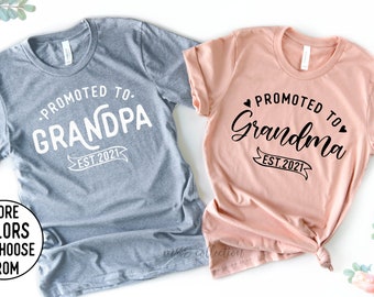 Pregnancy Announcement Grandparents, Grandma Grandpa EST 2021, Baby Announcement Shirt, Grandma Grandpa shirts, Pregnancy Announcement Shirt