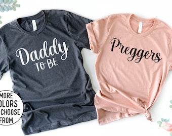 Pregnancy Announcement Shirt, Preggers Shirt, Daddy to be Shirt, Daddy Mommy Shirts,  Couples Pregnancy Announcement, Baby Announcement