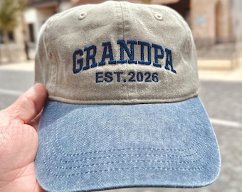 Grandpa Hat, New Grandpa Hat, Custom Embroidered hat, Pregnancy Announcement, Gift for New Grandpa, Grandparents to be gift, Fathers Day