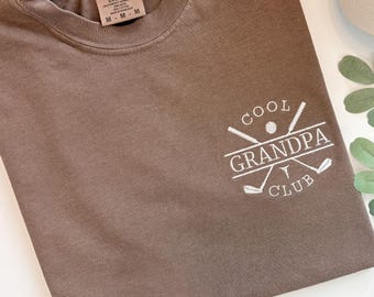 Custom Gift for Grandpa, Cool Grandpa Shirt, Grandpa Golf Shirt, Embroidered Grandpa Shirt, Pregnancy Announcement Idea
