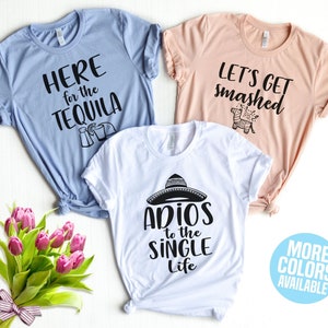 Mexico Bachelorette Party Shirts, Tequila Shirts, Fiesta Shirts, Mexico Party Tanks, Adios to the single life, Tacos and Tequila