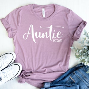 Aunt Shirt- Auntie est Shirt- New Aunt Shirt- Promoted to Auntie Shirt- Best Auntie - Auntie to be- Pregnancy Announcement
