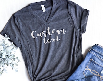 Custom Text T-Shirt: Personalized Women's Tee