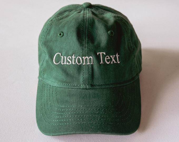 Custom text embroidered hat, Personalized Cap, Baseball hat, Gift for Dad, Embroidered logo, Custom hats, Bachelorette hats,