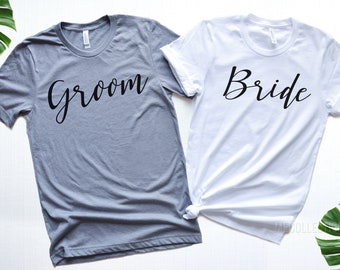 Bride and Groom Shirt Set,Bride Shirt,Groom Shirt, Wedding Shirts Mr and Mrs Shirts, Honeymoon Shirts,Couples Shirts, Newlywed Shirts