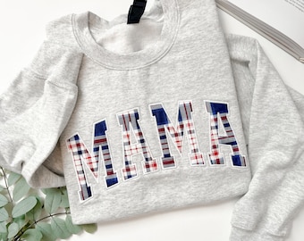 Embroidered Mama Applique Sweatshirt, Personalized Mama Crewneck, Mother's Day Gift, Gift for Mom
