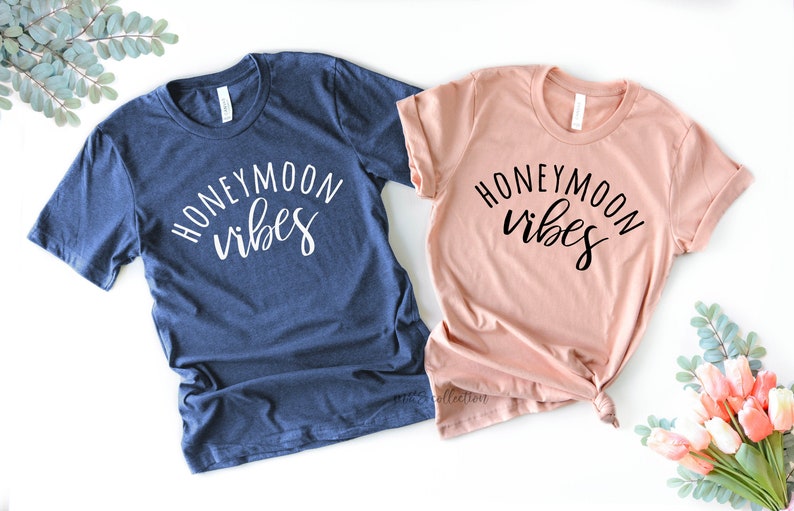 Honeymoon Vibes, Honeymoon Shirts, Honeymoon Vibes Shirt, Wife Shirt, Mr and Mrs shirts, Wedding gifts, His and Hers shirts image 1