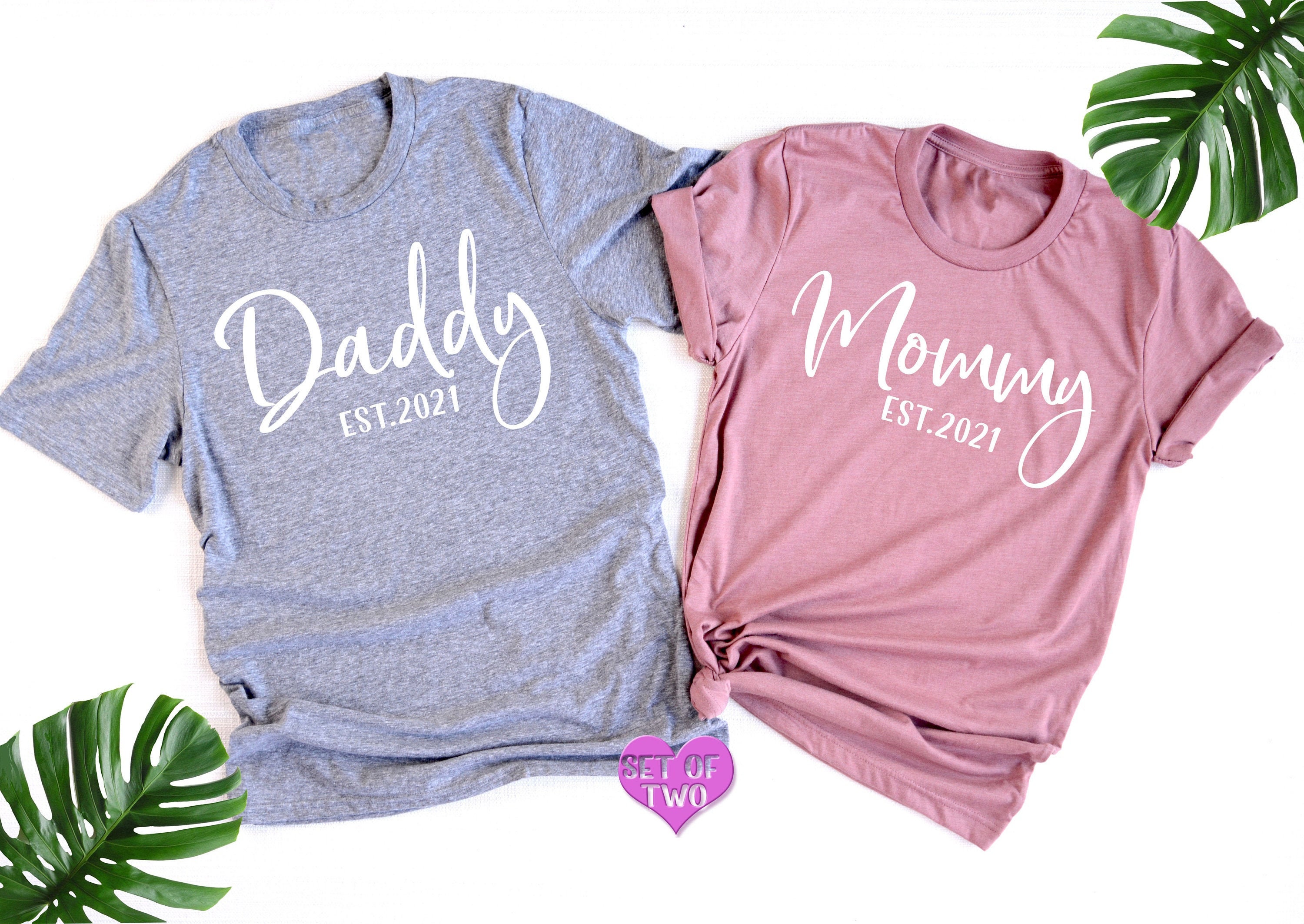 Mommy and Daddy Shirt Set Pregnancy Announcement Shirts Mom Etsy