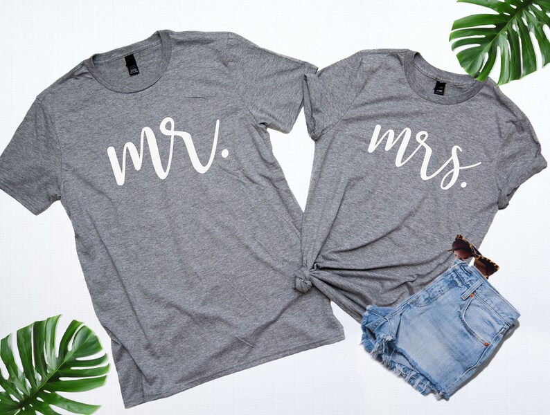 Mr and Mrs Shirt Set Honeymoon shirts Mr and Mrs T-shirts | Etsy