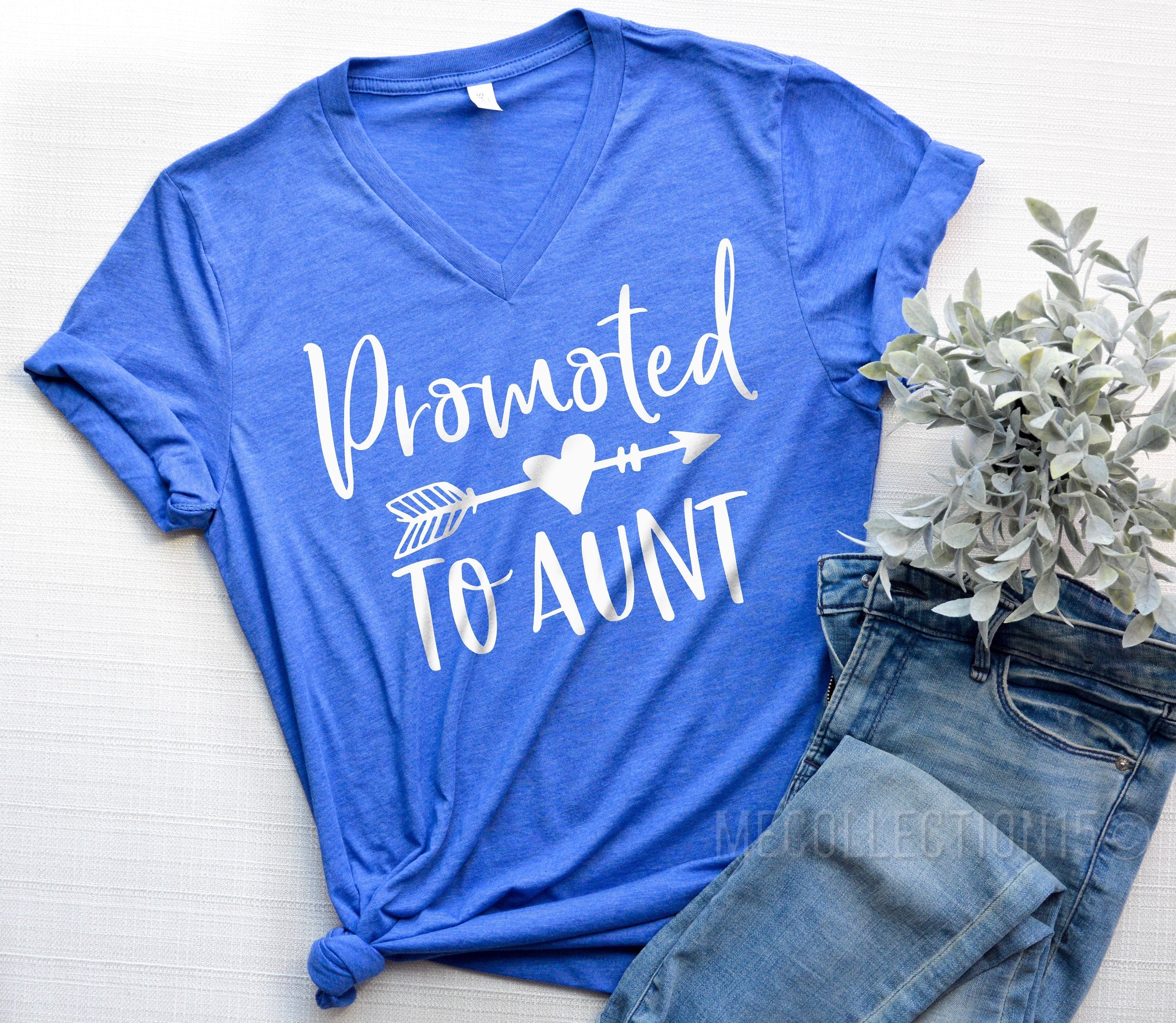 Aunt Shirt Pregnancy Announcement Shirt Promoted to Aunt Etsy