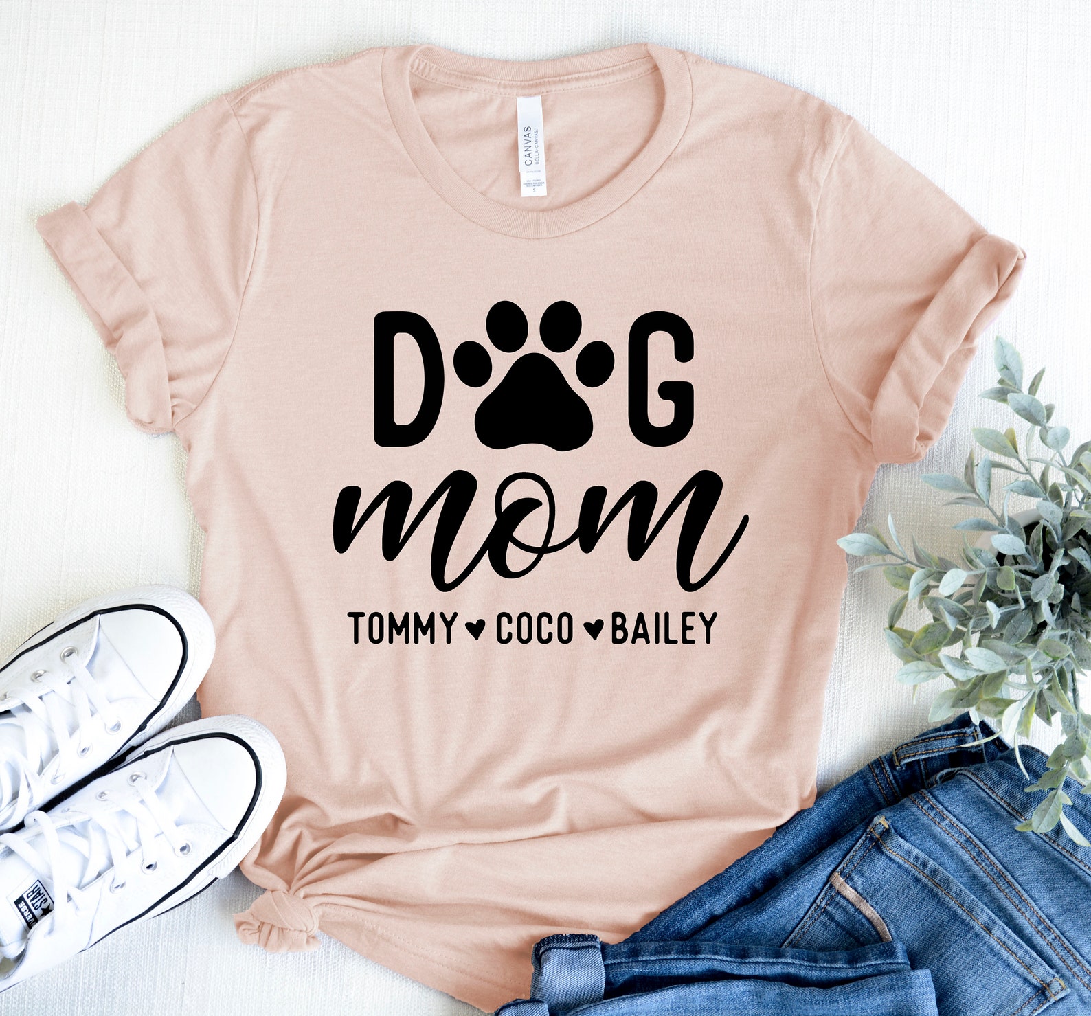 Dog Mom Shirt Personalized Names Dog Mom Shirt Custom Dog - Etsy