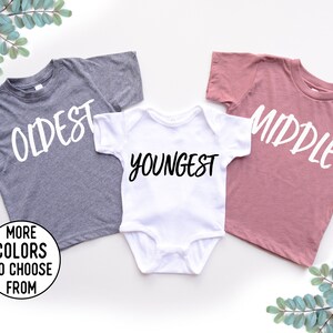 Sibling Matching Shirts, Big Middle Little, Pregnancy Announcement, Sibling set of 3,