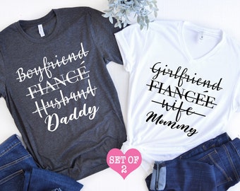 Pregnancy Announcement Shirt for Couples,Pregnancy Announcement Idea,Baby Announcement Shirt,Daddy Mommy Shirts,New Mom Shirt, New Dad Shirt