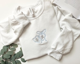 Custom Embroidered Initial Sweatshirt, Coquette Bride Gift