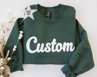 Custom Puff Embossed Sweatshirt, 3D Lettering,Personalized Puff Writing For Companies, Embossed Mascot, Puff School Sports, Custom Hoodie