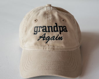 Custom Embroidered Grandpa Hat: Personalized Dad Gift, Pregnancy Announcement