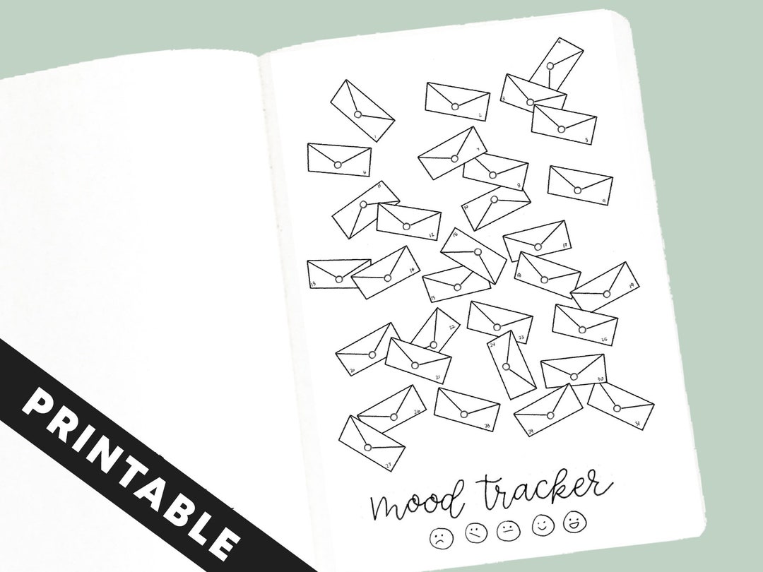 Mood Tracker Printable Bullet Journal Insert Envelopes - Etsy