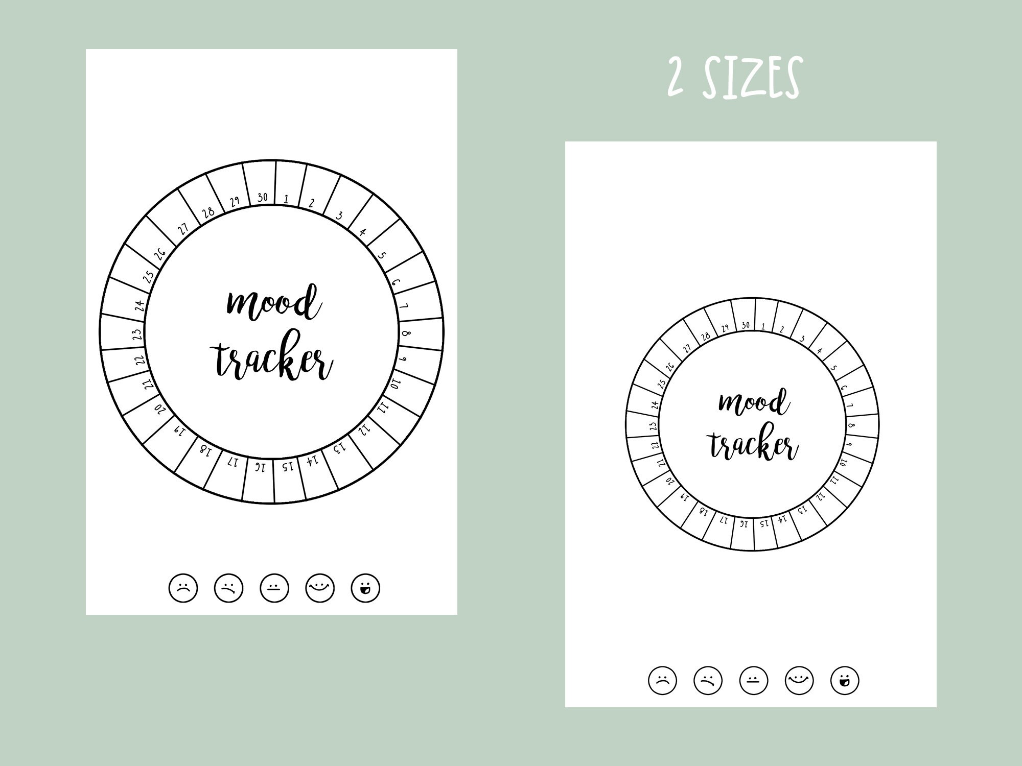 Mood Tracker Printable Bullet Journal Insert Circle Mood Tracker Blank ...