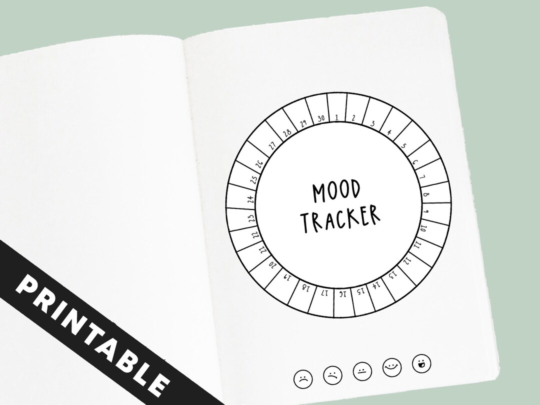Mood Tracker Printable Bullet Journal Insert Circle Mood Tracker Blank ...