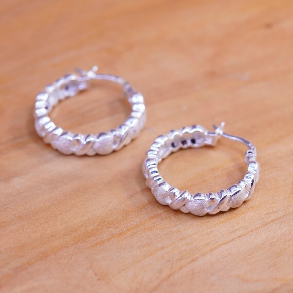 0.75”, Vintage Sterling silver handmade earrings,… - image 5