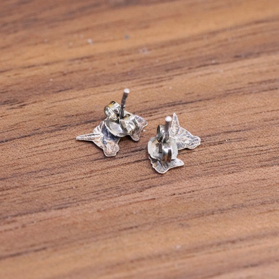 Vintage Sterling silver handmade studs, 925 unico… - image 4