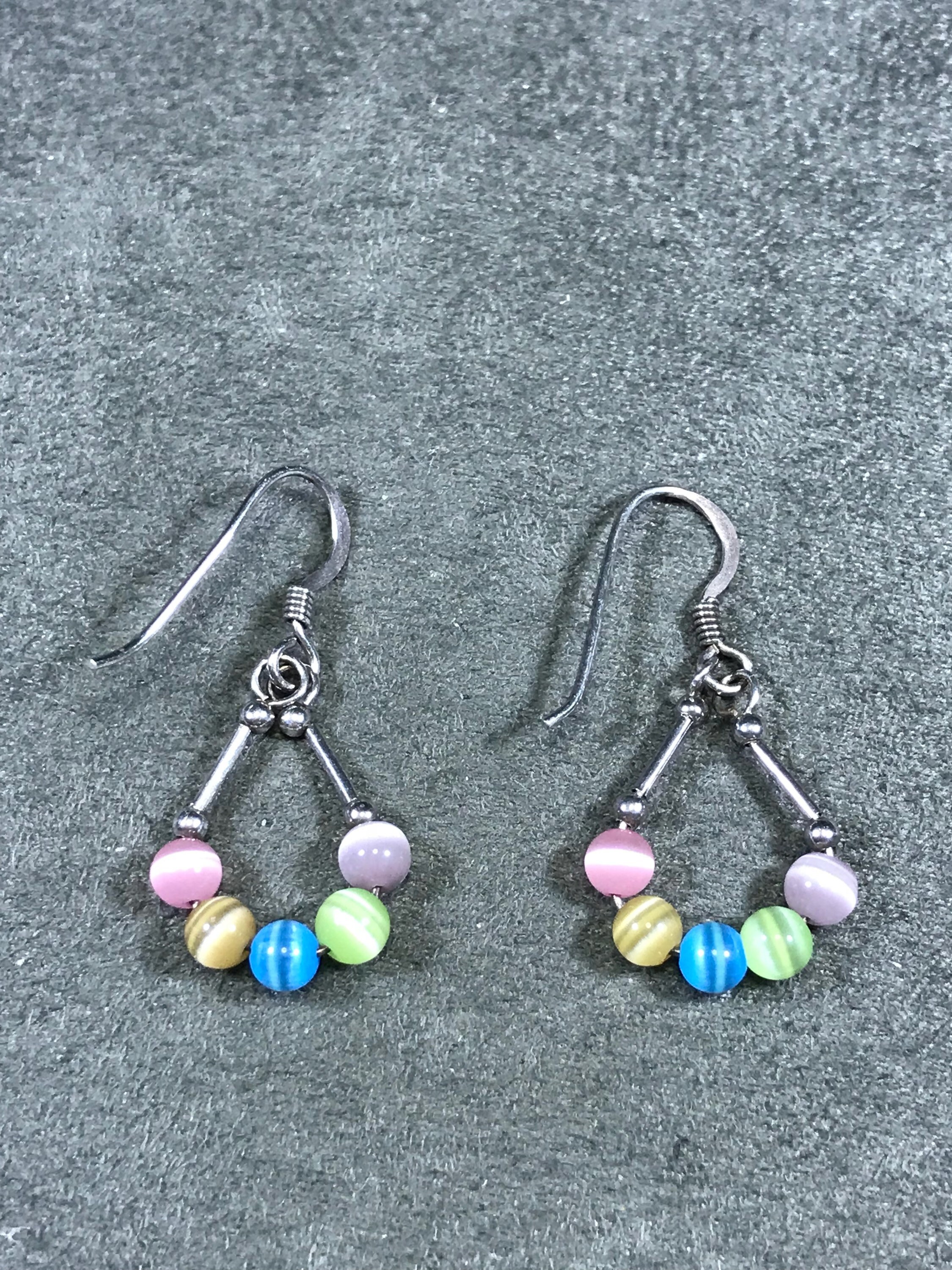 Vintage (300345) Sterling Silver Handmade Earrings, Solid Vintage (300345) Sterling Silver Handmade Earrings, Solid